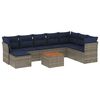 vidaXL Set Divani da Giardino 9 pz con Cuscini Grigio in Polyrattan