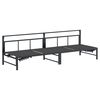 vidaXL Lettino Sole per 3 Persone Nero 200 x 62 x 59 cm Textilene