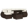 vidaXL Set Divani da Giardino 7 pz con Cuscini Marrone in Polyrattan