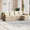 vidaXL Set Divano da Giardino 5 pz con Cuscini Beige in Polyrattan