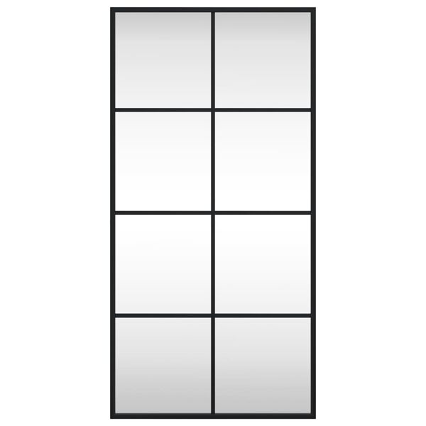 vidaXL Specchio da Parete Nero 40x80 cm Rettangolare in Ferro
