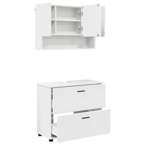 vidaXL Set di mobili per il bagno con cassetto con porta 2 pcs Bianco