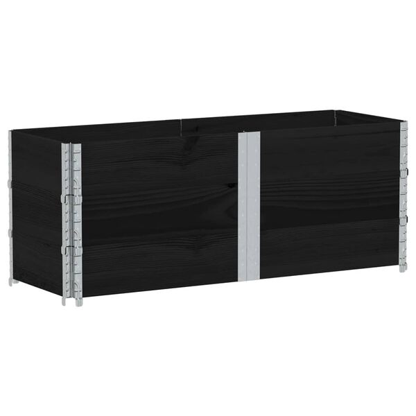 vidaXL Fioriera da Giardino Nera 150x50 cm in Legno Massello di Pino
