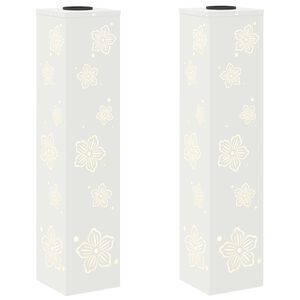 vidaXL Faro LED solare per sentieri 2 pz Bianco caldo 18 x 18 x 80 cm
