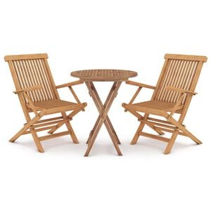 vidaXL Set da Pranzo per Giardino 3 pz in Legno Massello di Teak