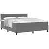 vidaXL Letto a molle Grigio chiaro e bianco 203 x 180 x 88 cm