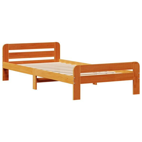 vidaXL Letto senza Materasso Marrone Cera 75x190 cm in Legno di Pino