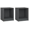vidaXL Comodini 2 pz Grigi 35,5x33,5x41,5 cm in Legno Massello di Pino