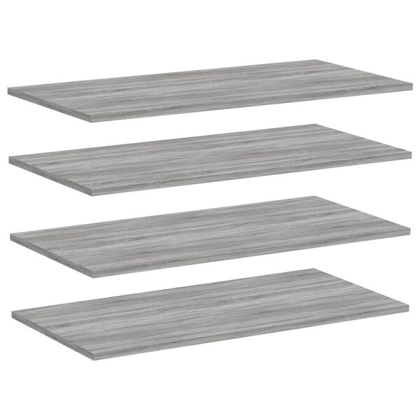 vidaXL Mensole Parete 4pz Grigio Sonoma 80x40x1,5cm Legno Multistrato