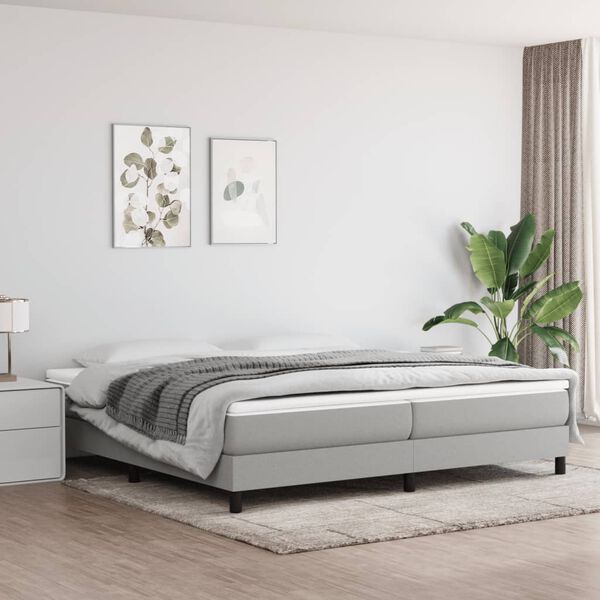 vidaXL Struttura Letto a Rete a Molle Grigio Chiaro 200x200 cm Tessuto