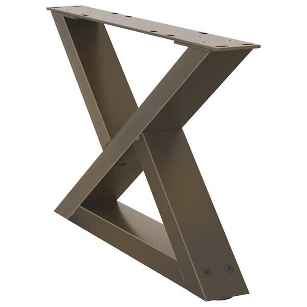 vidaXL Gambe per Tavolino da Caff&egrave; 2 pz in Acciaio Naturale 50x(30-31,3) cm Acciaio