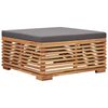vidaXL Set Tavolino Poggiapiedi Giardino Cuscino Grigio Scuro in Teak