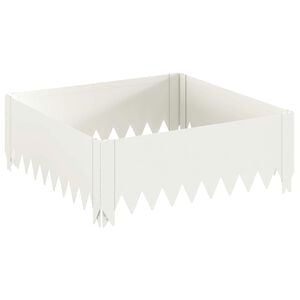vidaXL Bordura per Prato 60 x 60 x 20 cm Acciaio Bianco