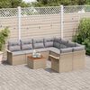 vidaXL Set Divano da Giardino 9 pcs Beige e Grigio Chiaro polyrattan