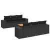 vidaXL Set Divani da Giardino con Cuscini 7pz Nero Polyrattan
