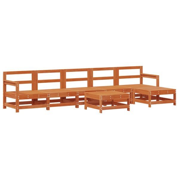 vidaXL Set Lounge da Giardino 7 pcs Marrone Cera