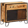 vidaXL Credenza 80x31x66 cm in Legno Grezzo Massello Mango e Metallo