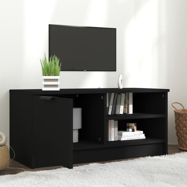 vidaXL Mobile Porta TV Nero 80x35x36,5 cm in Legno Multistrato