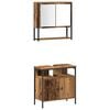 vidaXL Set di mobili per il bagno 3 pcs Marrone Legno multistrato