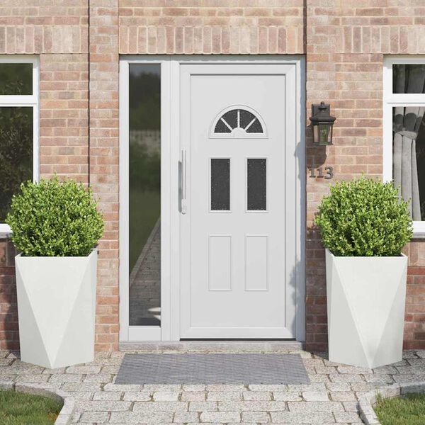 vidaXL Fioriera 2 pcs Bianco 50 x 50 x 75 cm Acciaio