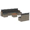 vidaXL Set Divano da Giardino 10 pz con Cuscini Grigio in Polyrattan
