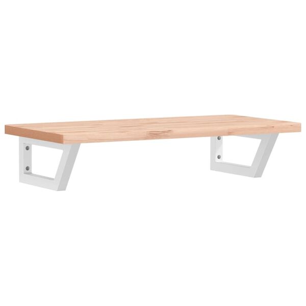 vidaXL Ripiano a Parete per Lavabo in Acciaio e Massello di Faggio