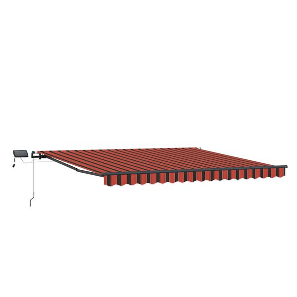 vidaXL Tenda da Sole Retrattile Manuale LED 450x300 cm Arancio Marrone