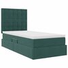 vidaXL Letto con contenitore e materasso Verde Scuro 90 x 200 cm