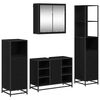 vidaXL Set di mobili per il bagno 4 pcs Rovere Nero Legno multistrato