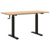 vidaXL Scrivania Nero e naturale 140 x 60 cm Legno di Quercia Massello