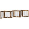 vidaXL Cancello per cani pieghevole con supporti 6 pcs Rovere Fumo