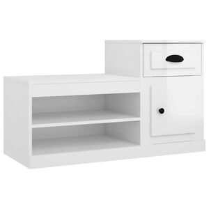 vidaXL Scarpiera Bianco Lucido 100x42x60 cm in Legno Multistrato