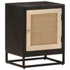 vidaXL Credenza Nera 55x30x76 cm in Legno Massello di Mango e Ferro