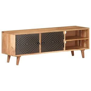 vidaXL Mobile Porta TV 115x30x39 cm in Legno Massello di Acacia