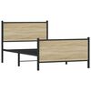 vidaXL Giroletto senza Materaso in Metallo Rovere Sonoma 107x203 cm