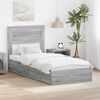 vidaXL Letto con Contenitore con testiera Grigio Sonoma 75 x 190 cm