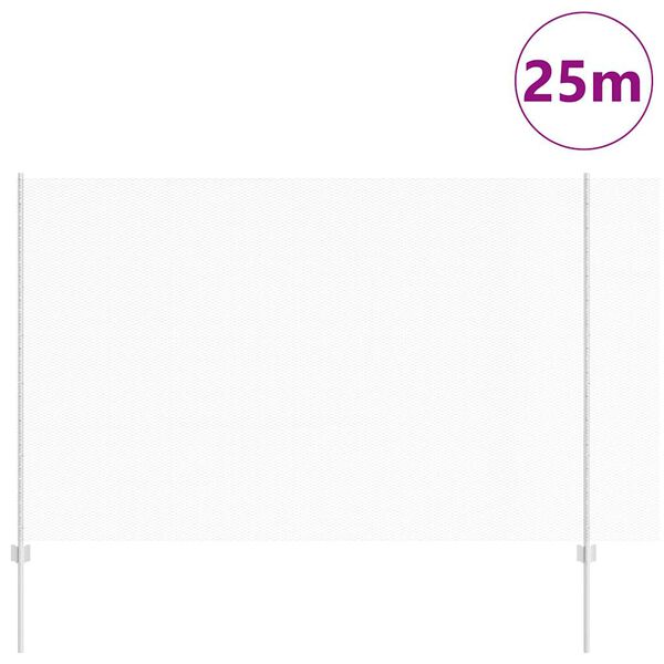 vidaXL Recinzione con Posto Argento 1,6 x 25 m Acciaio