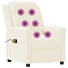 vidaXL Poltrona Massaggiante Elettrica Crema Similpelle