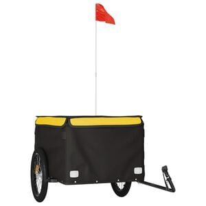 vidaXL Rimorchio da Bici Nero e Giallo 45 kg in Ferro