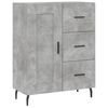 vidaXL Credenza Grigio Cemento 69,5x34x180 cm in Legno Multistrato