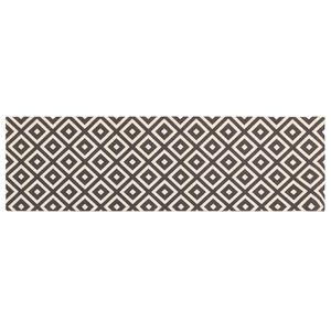 vidaXL Tappeto da Cucina Rombi grigi e bianchi 150 x 45 cm