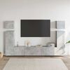 vidaXL Set di Mobili Porta TV 8 pz Grigio Cemento in Legno Multistrato