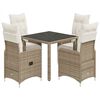 vidaXL Set Bistr&ograve; da Giardino 5 pz con Cuscini in Polyrattan Marrone