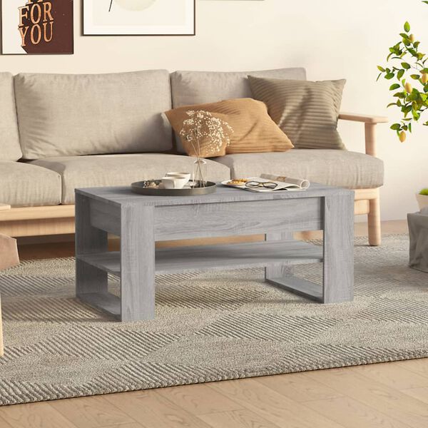 vidaXL Tavolino da Salotto Grigio Sonoma 102x55x45cm Legno Multistrato