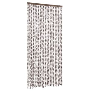 vidaXL Tenda Antimosche Tortora e Bianca 90x200 cm in Ciniglia