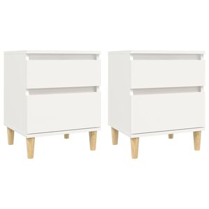 vidaXL Comodini 2 pz in Bianco 40x35x50 cm