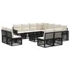 vidaXL Set Divano da Giardino 12 pz Nero e Bianco Crema polyrattan