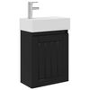 vidaXL Mobile bagno con rubinetto Nero 45,5 x 25,5 x 84 cm