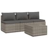 vidaXL Set Divani da Giardino 4 pz con Cuscini in Polyrattan Grigio