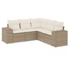 vidaXL Set Divano da Giardino 5 pz con Cuscini Beige in Polyrattan